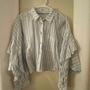 Anthropologie Pilcro Striped Top in Navy and White